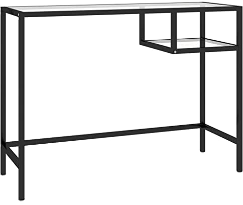 vidaXL Computertisch Industrie-Stil Schreibtisch Bürotisch PC Tisch Arbeitstisch Laptoptisch Büromöbel Transparent 100x36x74cm Glas