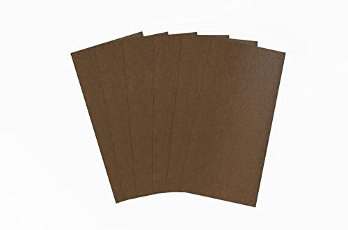 Brandalo® veganes Leder - waschbares Papier - 6 Bögen 10x21cm bei 0,55mm Dicke - Waschpapier - Lederpapier - handmade label gestalten - DIY zum nähen, basteln, plotten, bedrucken uvm. - Dunkelbraun