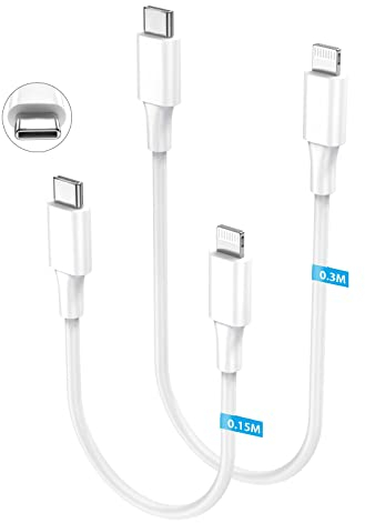 Sundix USB C auf Lightning Kabel Kurz-2Pack 0.15m+0.3m, iPhone Ladekabel MFi Zertifiziert Power Delivery USB C Kabel für iPhone 14/12/13/13 Pro Max/mini/12 Pro/12 mini/11/XR/XS/X/8/8P