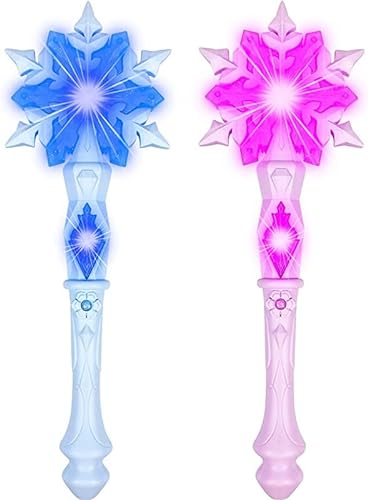 VIYAAN 2 Stück Prinzessinnen Stab,Zauberstab Kinder,Magic Wand Kids,Schneeflocke Zauberstab,Prinzessinnen Zauberstab,Geeignet für Mädchen Geburtstagsgeschenk Cosplay