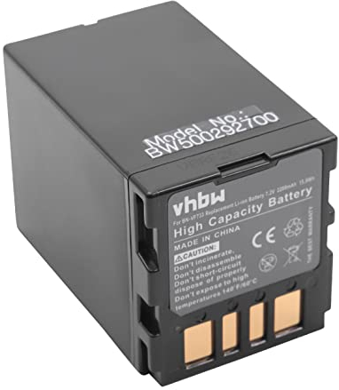 vhbw 1x Akku kompatibel mit JVC GR-D245EG, GR-D245E, GR-D246, GR-D250U, GR-D250, GR-D247 Videokamera Camcorder (2200 mAh, 7,4 V, Li-Ion)