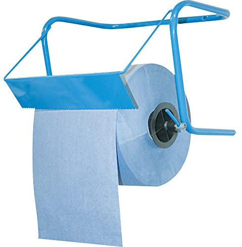 Putztuchrollenhalter, wandmontage, blau, Metall, Rollenhalter für Großrollen, Großrollenhalter