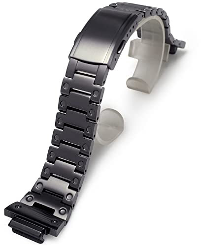 MOD Kit Schnellverschluss-Armband Metall Uhrenarmband modifiziertes Armband 316 Edelstahlband kompatibel mit Casio für G-shock Herren GM2100 GM2100B-3A (GM-2100, Dunkelgrau)