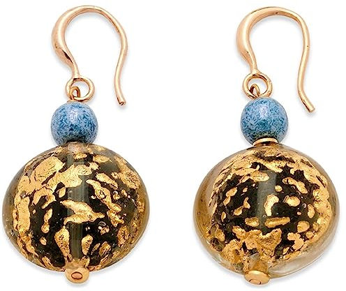 OR652A07 Damen-Ohrringe aus Muranoglas, antike Venezianische Murrina, LUNGA, Glas, Glas