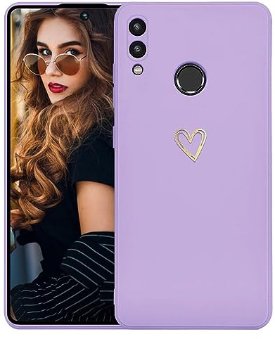 Kaywzo Hülle für Huawei P20 Lite,Weich TPU Silikon Handyhülle mit Herzmuster,Minimalismus Design,Ultradünn Mädchen Stoßfest Kratzfeste Schutzhülle Case Cover,Lila