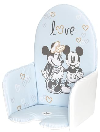 keeeper Mickey Auflage für Hochstuhl, Universal für Hochstühle, Mit Klettverschlüssen, Lena, Blau (Cloudy Blue)