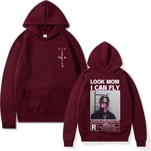EVERLUCK Travis Hip Hop Fans Hoodies Herren Scott Wish You Were Here Sweatshirts Damen Astroworld Look Mom I Can Fly Hoody Pullover, 18 Travis Hoody, 36