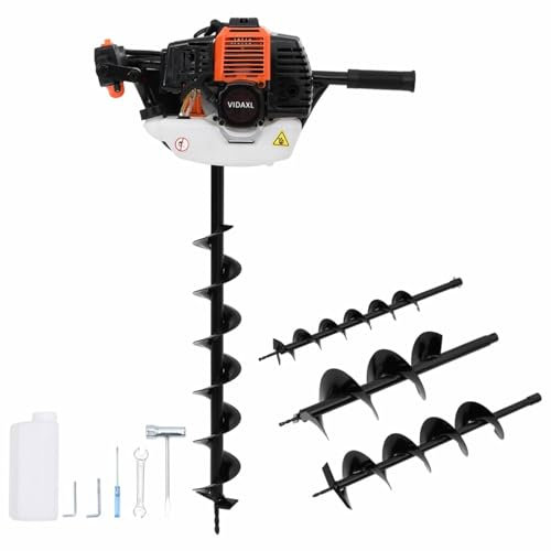 heybb Taladro de Suelo de barrena Naranja motoperforadora Taladro Tierra Trabajos forestales Jardín Huerto