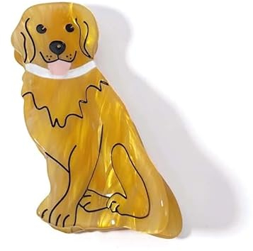 Nordstral Haarklammer Hund Golden Retriever - Haarklammer in 9 x 5 cm, Haarspangen Damen und Haarspangen Mädchen