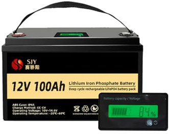 SaiJiaoYang - Lifepo4 Mini batterie à décharge profonde 12 V 100 Ah pour camping-car, solaire, camping, cabine, système marin et hors réseau, stockage d'énergie à la maison, jusqu'à 15 000 cycles