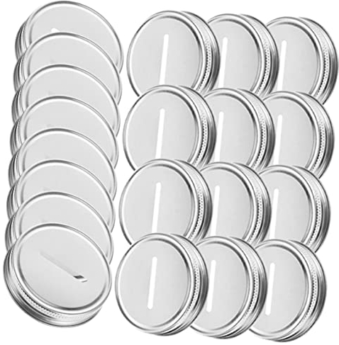 OUNONA 20St Sparschwein Deckel Deckel für Münzgläser Einmachglas Einmachgläser Konservenabdeckungen zum Austausch Glasabdeckungen zum Austauschen Metall kann