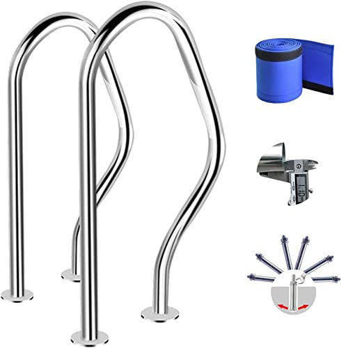 Barandilla para piscina Barandilla para piscina de 47x80 cm para piscina enterrada Barandilla para piscina de acero inoxidable 304 Barandillas de seguridad para piscina, barandilla para escalera de p