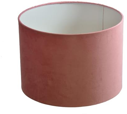 Lampenschirm Ø 20 x 15 cm rosa Velour Zylinderförmig