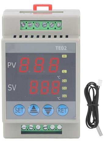 DIN-Schienen-Mikrotemperaturregler, Digitalanzeige-Thermostatmodul mit Alarm, Timer, Relais, 10 K 3950