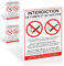 Lot de 3 - Interdiction de fumer et vapoter, Autocollant en vinyle auto-adhésif, impression UV, finition mate, 200x150 mm