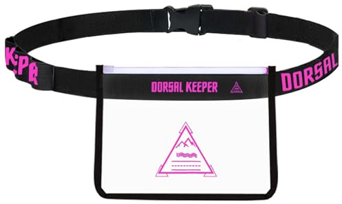Keeper Rückenprotektor, Sportgürtel, Nummer des Wettkampfs, Trail Running Triathlon, Duathlon, Radfahren, Marathons, Nordic Walking 4 Farben, Unisex, Rosa, Rückengürtel