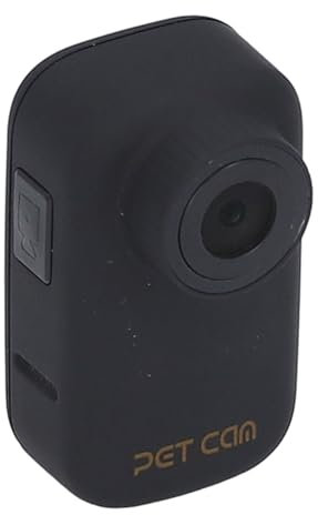 Cámara para collar de gato 4K con pantalla táctil IPS y mando a distancia, cámara ligera para collar de perro, cámara antigolpes para gatos y perros (negro)