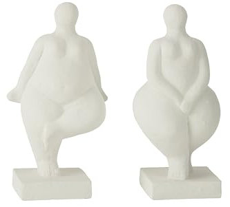 J-Line Figur MODERN Venus Zement WEIß 2 Sortiert (2er Set)
