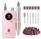 MelodySusie Ponceuse pour Ongles Professionnelle 30 000 tr/min, SC320F Lime à Ongles Électrique Rechargeable sans Fil pour Manucure Pédicure Puissante, Avec 6 Embouts pour Salon/Maison, Rose&Or