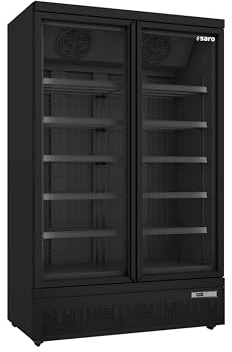Saro Tiefkühlschrank mit 2 Glastüren, Modell GTK 930 PRO - schwarz