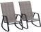 Outsunny Garden Rocking Chairs Set of 2, Ergonomic Outdoor Rocking Chairs with Armrests, High Backrest, Steel Frame Relaxing Rocker Armchair Seats for Patio, Balcony, Porch, Light Brown