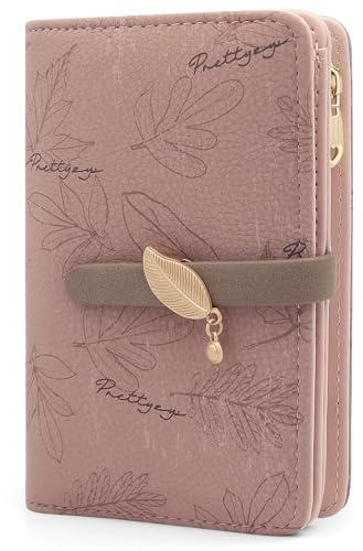 YERUUE Geldbörse Damen PU Leder Portemonnaie Damen Große Kapazität Mittelgroß Geldbeutel Frauen 10 Kartenfächer, Portmonee mit Reißverschluss Münzfach (Rosa)