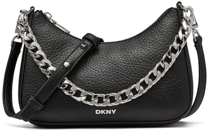 DKNY Jenna Demi Crossbody, Shoulder bag Women, Black and Silver