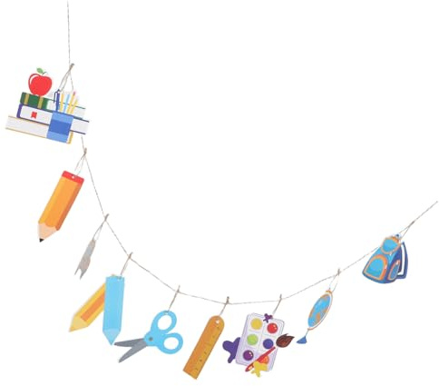 DOITOOL Dekorationen zum Schulanfang mit Banner und Girlanden zum Aufhängen für Ersten Schultag Willkommensdeko für Klassenzimmer Kindergärten und Feiern