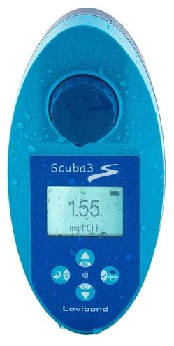 Lovibond Scuba 3S Analizador Digital de Agua para Piscinas y Spa con NFC, Medidor de pH, Cloro, Bromo y Alcalinidad, Incluye 70 Tabletas Reactivas