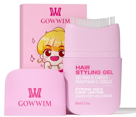 Gowwim Haargel Kinder – Gel Mit Starkem Halt Gegen Fliegende Haare Und Frizz Für Jungen Und Mädchen, 2-in-1haarstyling-Stift Mit Integriertem Kamm 2,7 Fl.Oz