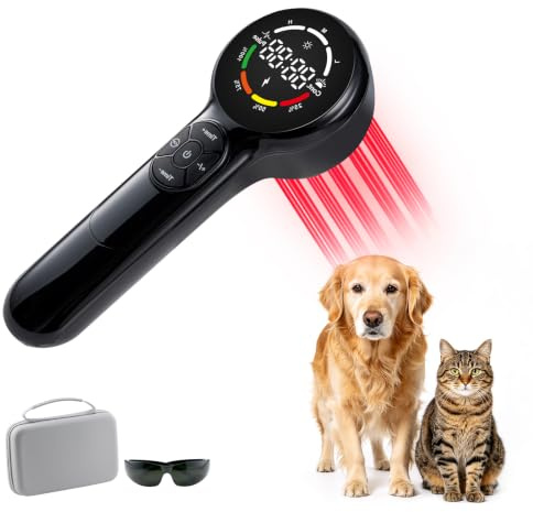8x808nm 16x650nm Therapie Lasergerät für Hunde Haustiere Kaltlaser therapiegerät 5200-mAh-Akku mit Magnetabdeckung Kaltes Rotlicht Wiederaufladbar Katze Tier Pferd Gelenk und Muskelschmerzlinderung