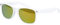 Balinco Lunettes de soleil UV400 CAT 3 CE Rubber - avec charnière à ressort pour femmes & hommes (blanc - jaune)