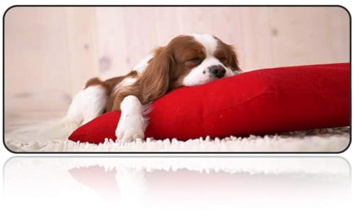Qisan Large gaming Mouse Pad/Mat Extended Large Size Mousepad for Computer Laptop 31.5x11.8x0.15 Keyboard Pad Desk Pad with Anti-slip Rubber Base Rectangle Mouse Pad Mat-Dog