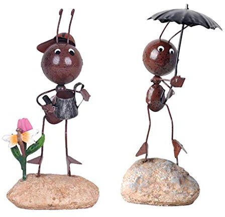 Tubayia 2 Stück Eisen Ameise Statue Dekofigur Ornament für Büro, Schreibtisch, Wohnzimmer, Kinderzimmer