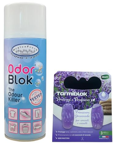 HygienFresh Odorblock - Spray Innovativo TogliOdori Professionale Multifunzione Triplice Azione su Cattivi Odori Persistenti per Tessuti Ambienti Capsula Cassetti - 400 ML