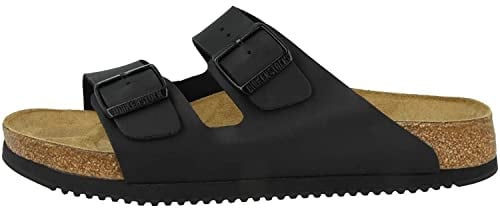 BIRKENSTOCK Sandale Arizona, Superlauf, Birko-Flor, nero, normale, taglia 40 1018222-40 (pantolette scarpe basse latsche doppia fibbia scarpe da lavoro scarpe Birki Arizona), Nero, 40 EU
