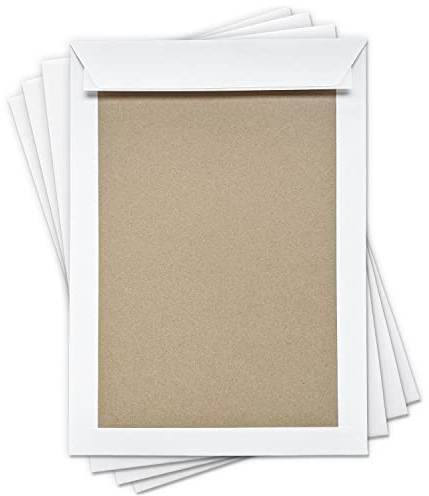Briefumschläge C4 weiß | 5 Stück | stabil | DIN A4 Umschlag mit Papprückwand | 229 x 320 mm | gerade klappe | selbstklebend ohne Fenster | für Business, Verträge, privat und Bewerbung