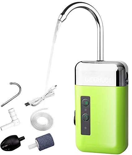 Lixada Tragbare Mini-Luftpumpe für den Außenbereich Luft-Sauerstoffpumpe mit Luftsteinrohr 3-in-1-Sensor USB-Aufladung Automatische 、Multifunktionale Sauerstoffpumpe LED-Beleuchtung zum Angeln