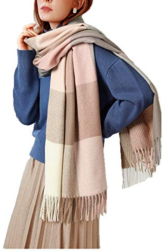 YAMEE grosse echarpe femme Hiver Elégant Châle Chaud Carreaux 65 * 180CM Foulard Long Cape Réversible