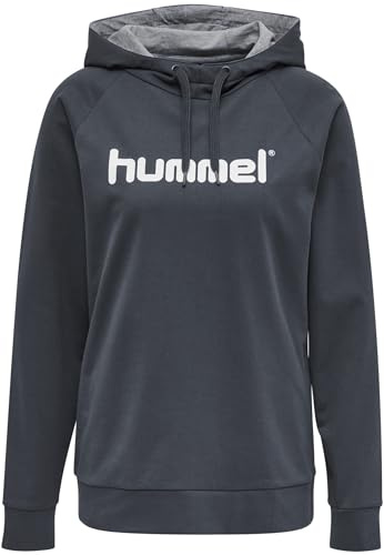 hummel Cotton Logo Hoody Damen blau, M Damen