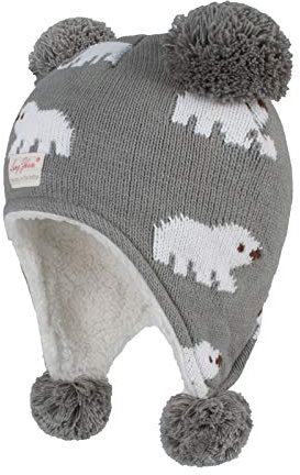 YAMEE Baby Wintermütze Mädchen Pompon Dickes Fleece Gefüttert Kinder Jungen Strickmütze wintermütze Stricken Hut Verdicken Ohrenschützer Hut für Kinder(0-5 Jahre alt)