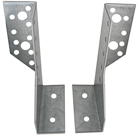Pack of 5 Set Joist Hanger Galvanised Z275 (g/m2) 20μm Decking Lofts Roofing Heavy Duty 16,97 kN - Timber to Timber 5.12x1.38x2.95 (130 x 30 x 70mm) Thickness (2.0mm) 0.08