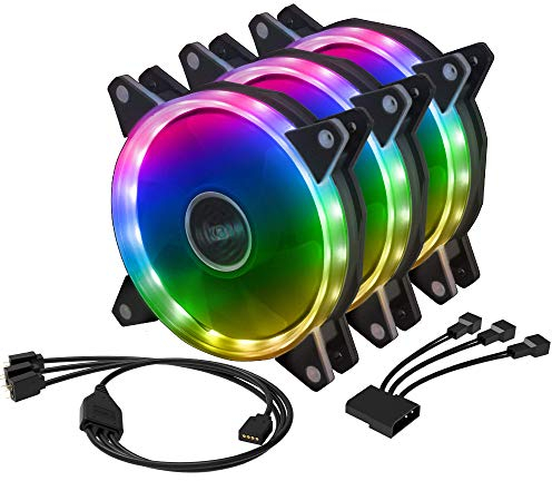 Akasa VEGAS AR7 Kit | ARGB Fans 3 Pack | 120 mm Cooling Case Fan | 1500 RPM | Included 1-to-3 LED Splitter Cable & Extension Cable | AK-FN107