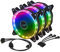 Akasa VEGAS AR7 Kit | ARGB Fans 3 Pack | Ventilador de caja de refrigeración de 120 mm | 1500 RPM | Incluye cable divisor LED de 1 a 3 y cable de extensión | AK-FN107