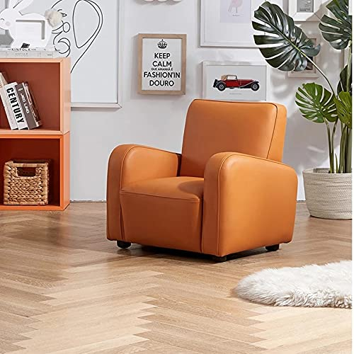 ChengBeautiful Kindersofa Home Care Leder Kinder Lesestuhl Baby Nettes faules kleines Sofa Tatami für Kinderzimmermöbel (Farbe : Braun, Size : 59x53x56cm)