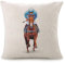 VERSUSWOLF Kissenbezug für Couch, Pferderennen, Reiten, Bett oder Sofa, Hippodrom, Rennstrecke, traditionell, dekorativ, quadratisch, Leinen, 45,7 x 45,7 cm