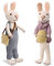 Gry & SIF Osterhasen Figuren groß zum Hinstellen, aufwenidge Handarbeit mit vielen Details, Fairtrade, Osterdeko aus Filz | 1x Deko Hasen weiß mit Tasche & Osterei, 30 cm