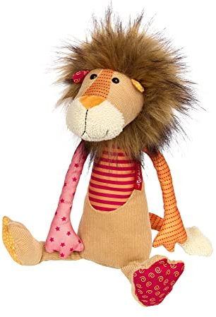 SIGIKID 42844 Stofftier Löwe Patchwork Sweety Kuscheltier zum Spielen & Schmusen aus weichem Materialmix für Babys und Kinder, Jungen und Mädchen von 0 Monaten bis 8 Jahren Mehrfarbig/Löwe 32 cm
