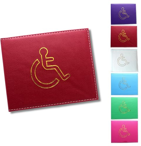Glamified Disabled Badge Holder - Leather Disability Parking Badge Cover by Glamified (Maroon)