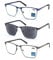 MODFANS 3 Paire de Lunettes de Lecture Homme Anti Lumiere Bleue - Monture Rectangle en Metal Acier Inoxydable Lunettes de Vue Lunettes Loupe Noir-Bleu-Gris